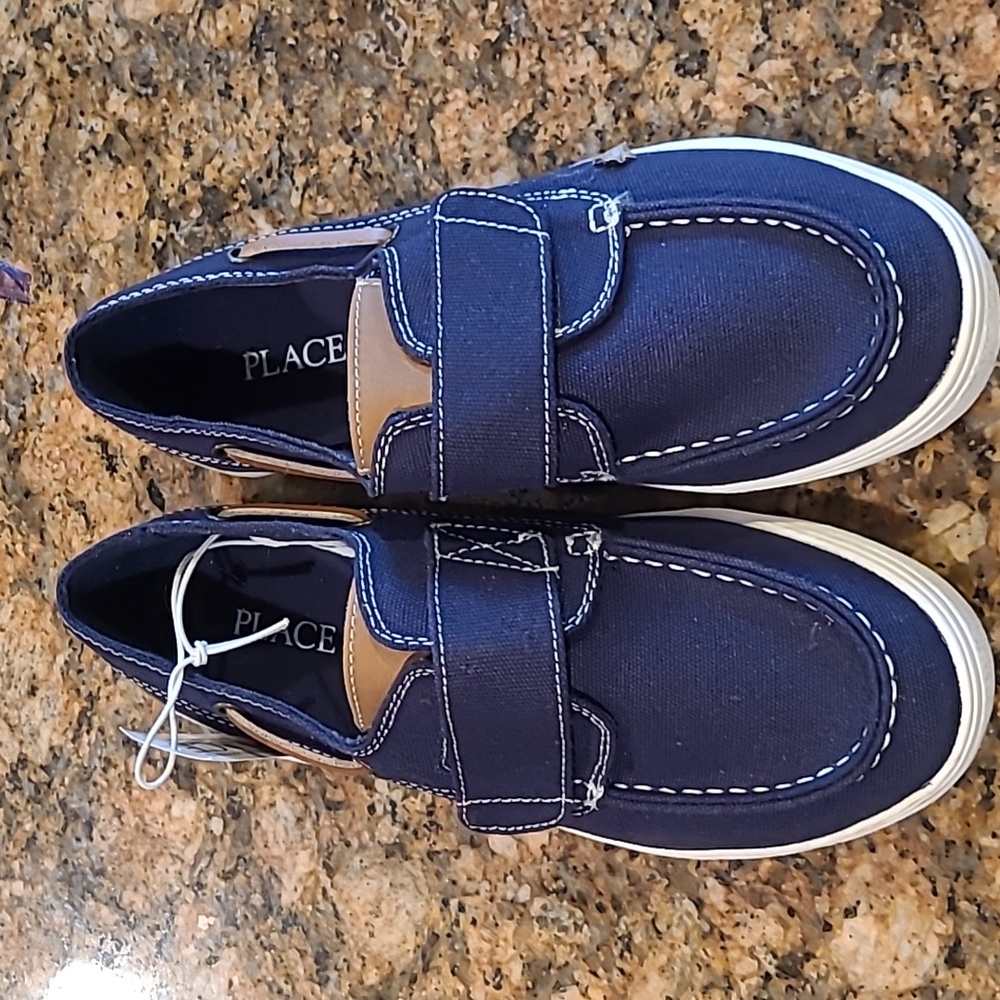 Navy boat shoes